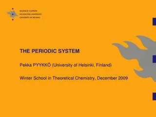 THE PERIODIC SYSTEM
