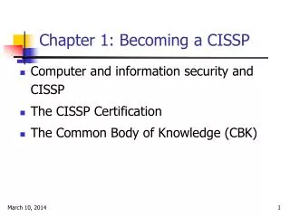 Chapter 1: Becoming a CISSP