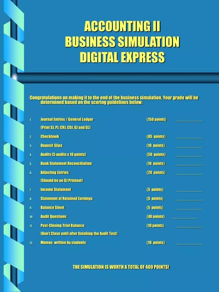 accounting ii business simulation digital express