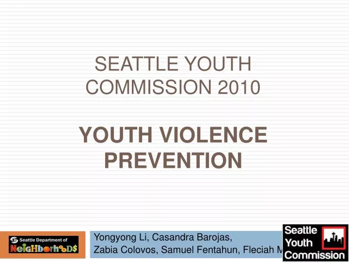 seattle youth commission 2010 youth violence prevention