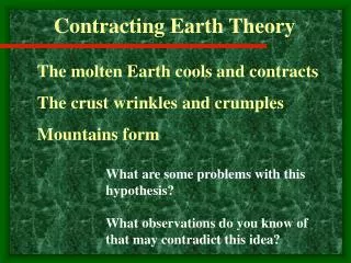 Contracting Earth Theory