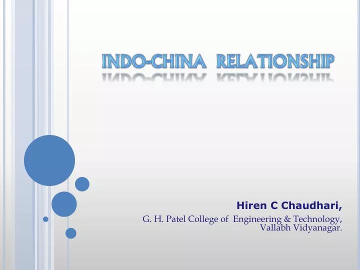 indo china relationship
