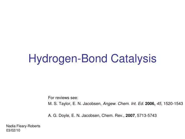 hydrogen bond catalysis