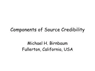 Components of Source Credibility