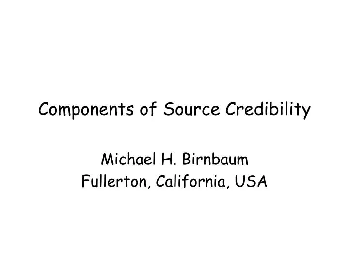components of source credibility