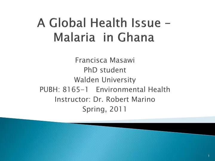 a global health issue malaria in ghana