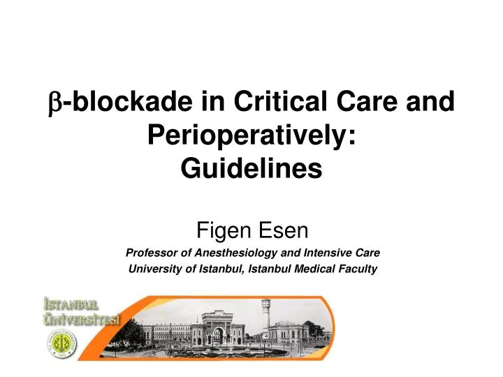 b blockade in critical care and perioperatively guidelines
