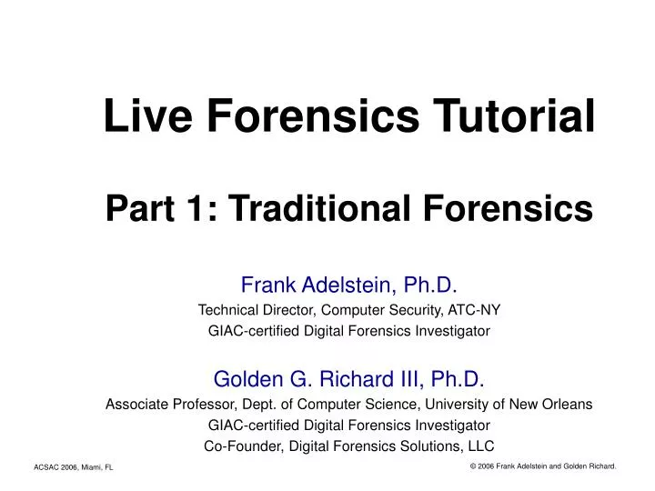 live forensics tutorial part 1 traditional forensics