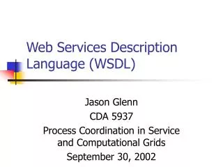 Web Services Description Language (WSDL)