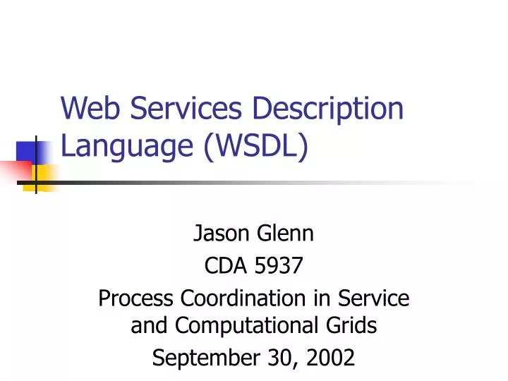 web services description language wsdl