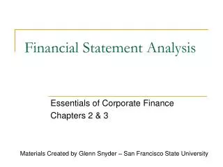 Financial Statement Analysis