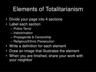 Elements of Totalitarianism
