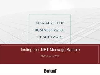 Testing the .NET Message Sample