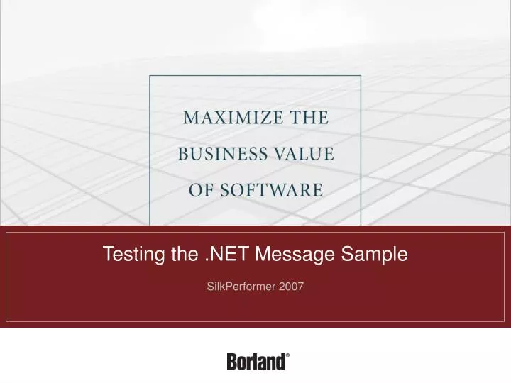 testing the net message sample