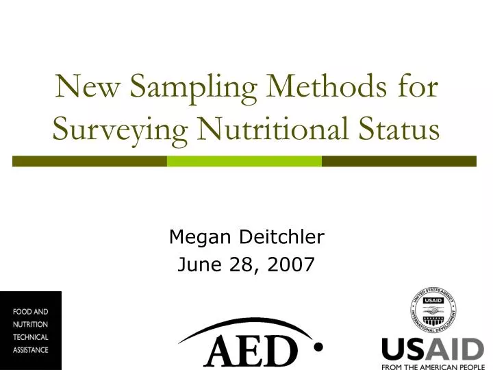 new sampling methods for surveying nutritional status