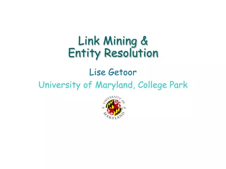 link mining entity resolution