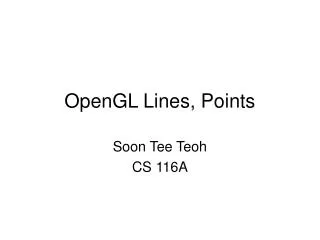 OpenGL Lines, Points