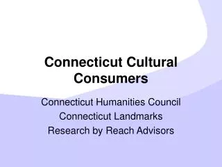 Connecticut Cultural Consumers