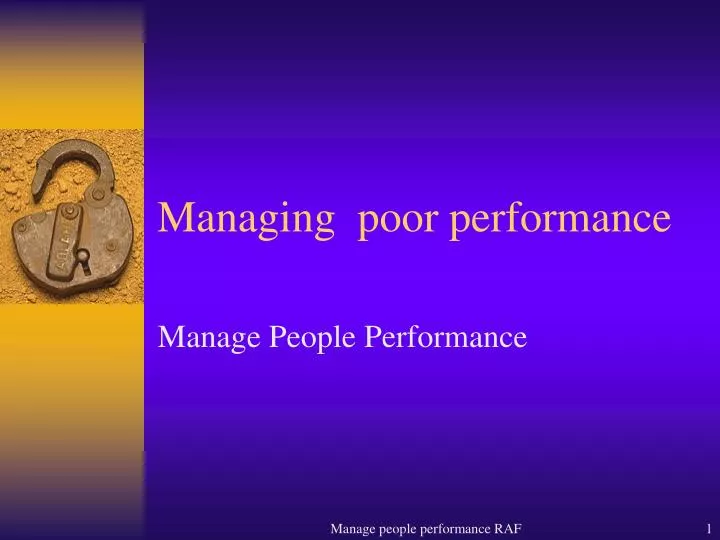 managing poor performance