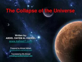 The Collapse of the Universe