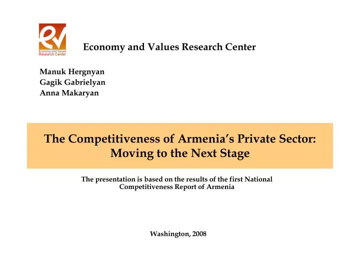 the competitiveness of armenia s private sector moving to the next stage