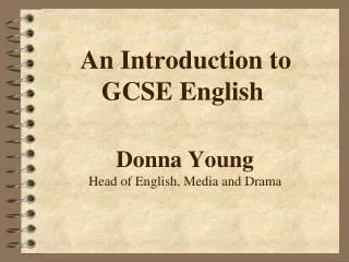 An Introduction to GCSE English