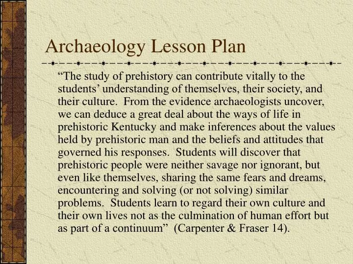 archaeology lesson plan
