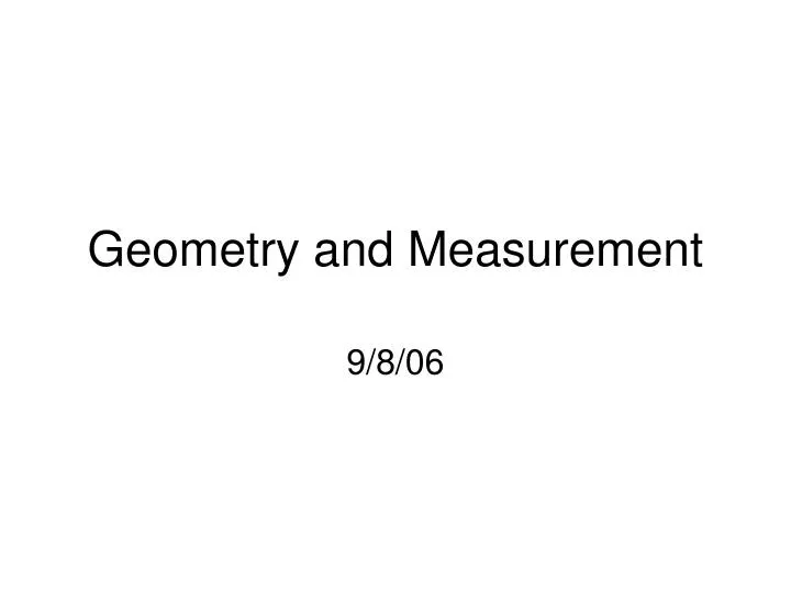 geometry and measurement
