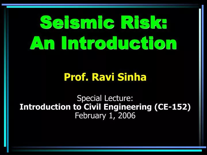 seismic risk an introduction