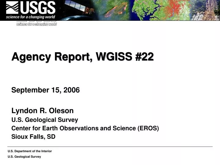 agency report wgiss 22