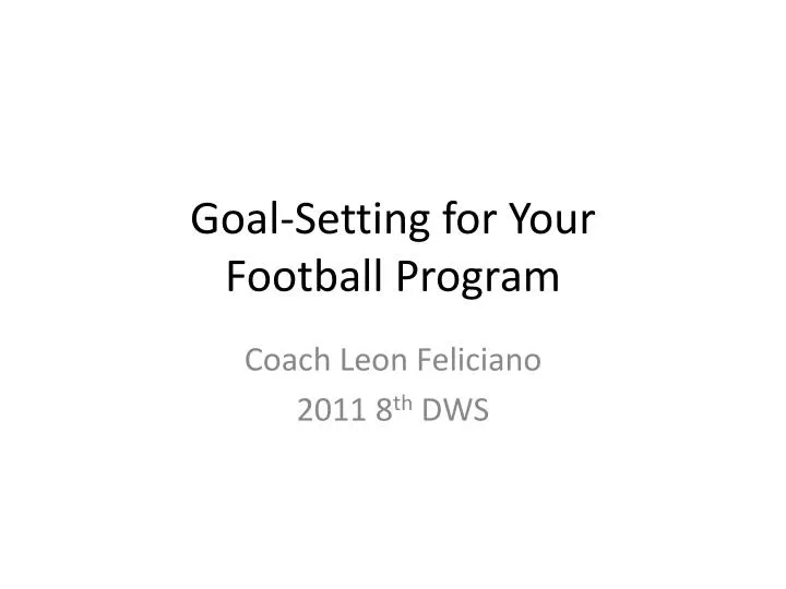 goal setting for your football program