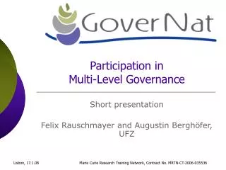 Participation in Multi-Level Governance