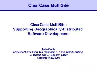 ClearCase MultiSite