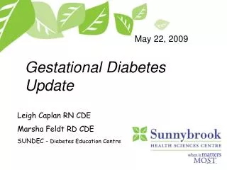Gestational Diabetes Update