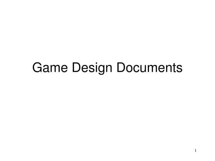 game design documents