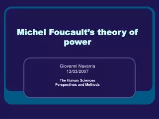 Michel Foucault’s theory of power