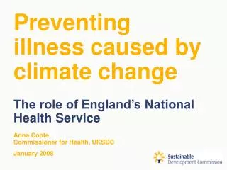 Preventing illness caused by climate change The role of England’s National Health Service
