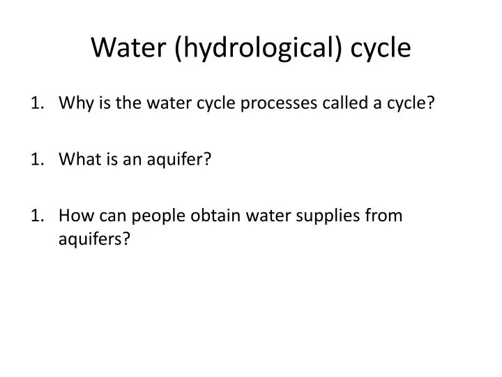 water hydrological cycle