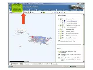 With the Zoom In tool you are able to zoom in by clicking on a location or by dragging a box to define a particular exte