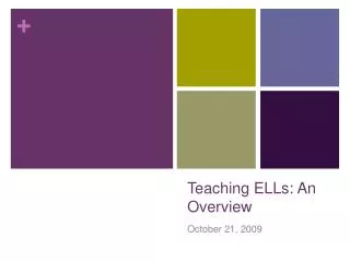 Teaching ELLs: An Overview
