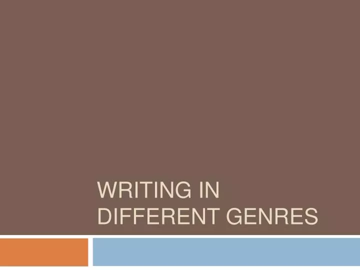 writing in different genres