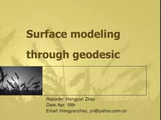 Surface modeling through geodesic