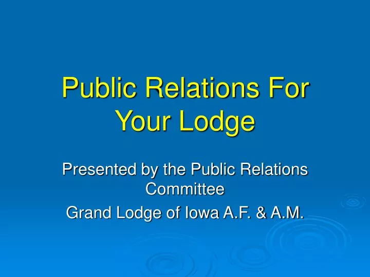 public relations for your lodge