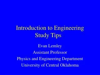 Introduction to Engineering Study Tips