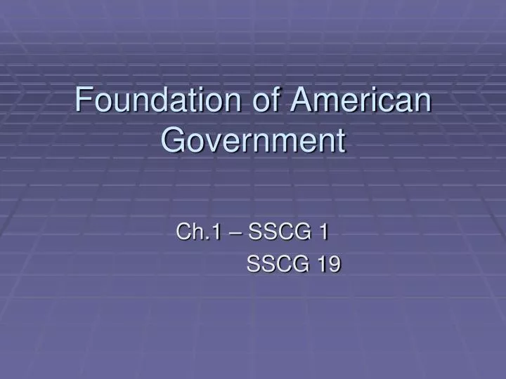 foundation of american government