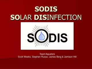 SODIS SO LAR DIS INFECTION