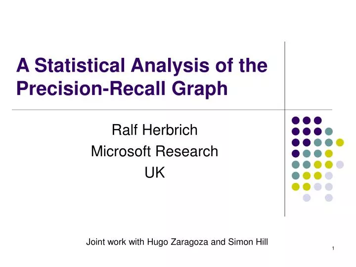 a statistical analysis of the precision recall graph