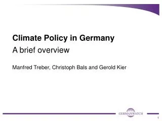 Climate Policy in Germany