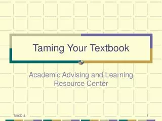 Taming Your Textbook