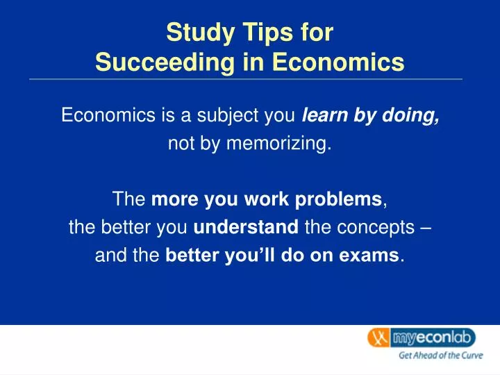 study tips for succeeding in economics